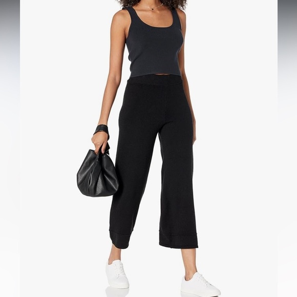 The Drop Bernadette Pull-on Loose-fit Cropped Sweater Pants Black Sz 2X Women - Picture 4 of 6